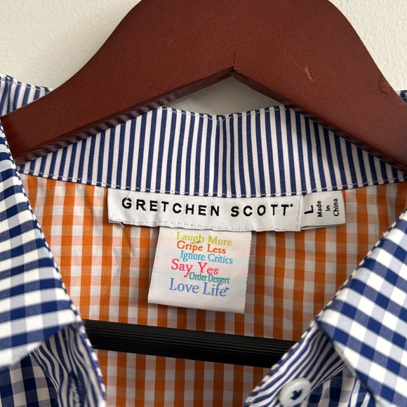 Gretchen Scott Priss Blouse - Gingham L - Picture 6 of 11